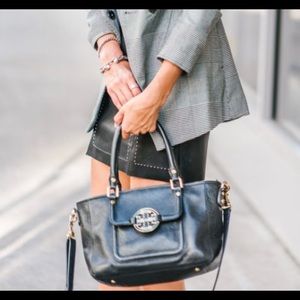 Tory Burch Bags | Tory Burch Leather Tote in Black with Gold. Crossbody Strap